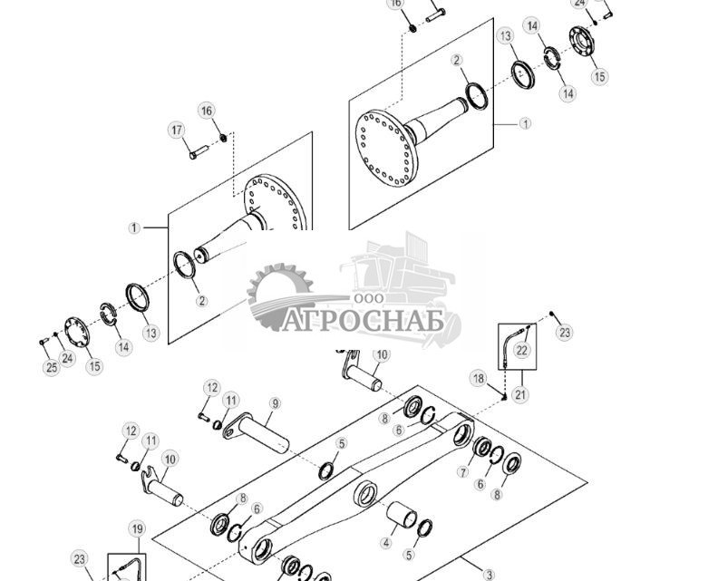 Поворотные шкворни, поперечина и детали (STD) (внешний отвал и механизм механического наклона под углом) ( - XXXXXX) - ST39990 19.jpg